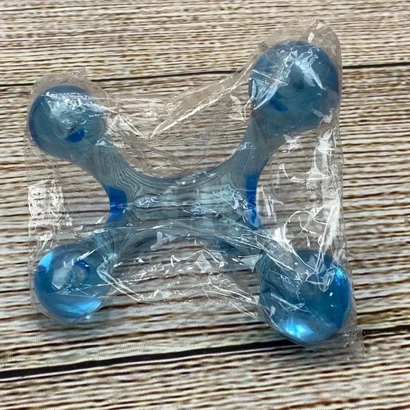 Blue Plastic Ball‎ Head Massager Neck Back Shoulder Body Relaxation Tool New - Picture 2 of 3